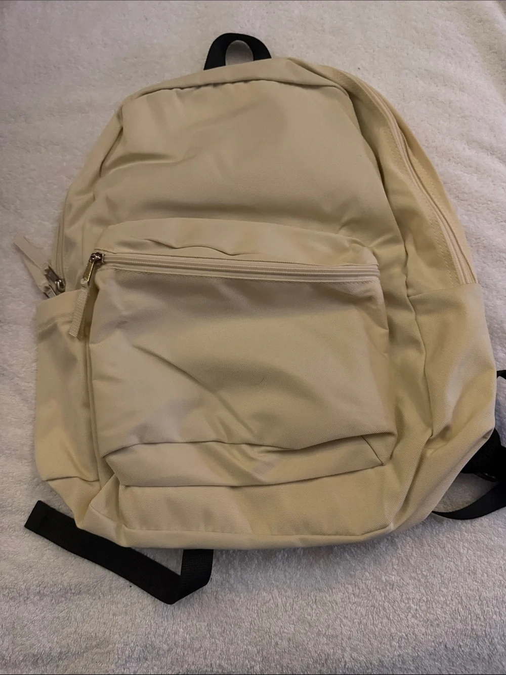 Beige and Burgundy Two Backpacks